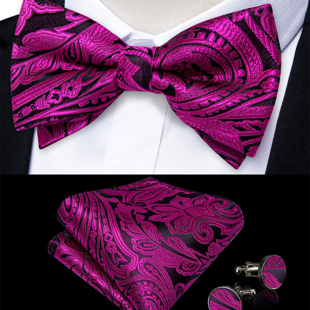GentCrest Purple Paisley Bowtie Set - Image 1