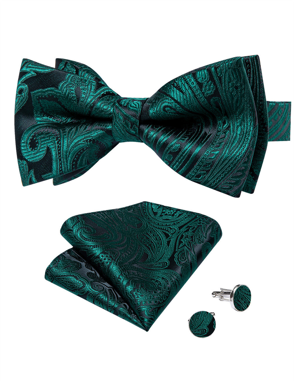GentCrest Green Paisley Bowtie Set - Image 3