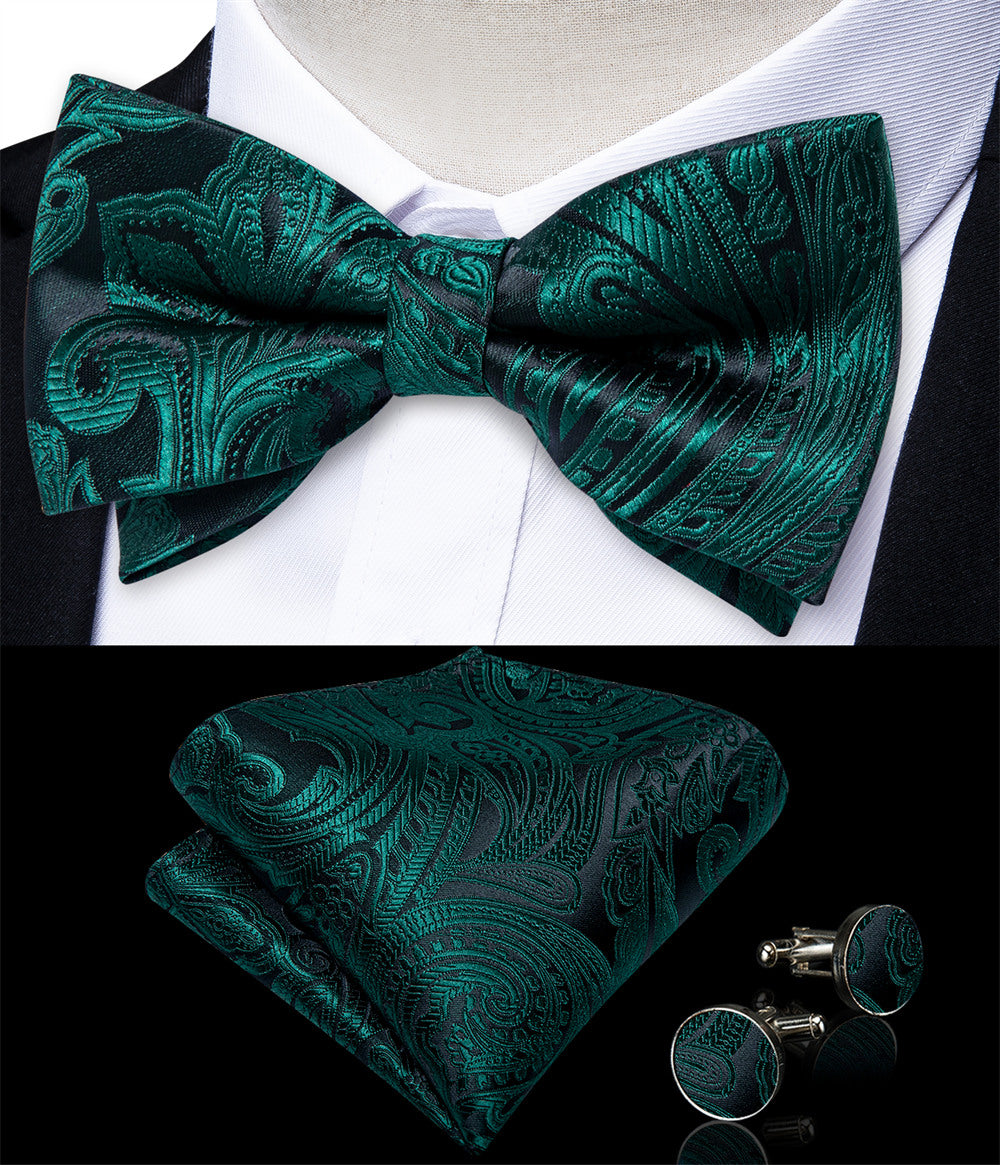 GentCrest Green Paisley Bowtie Set - Image 2