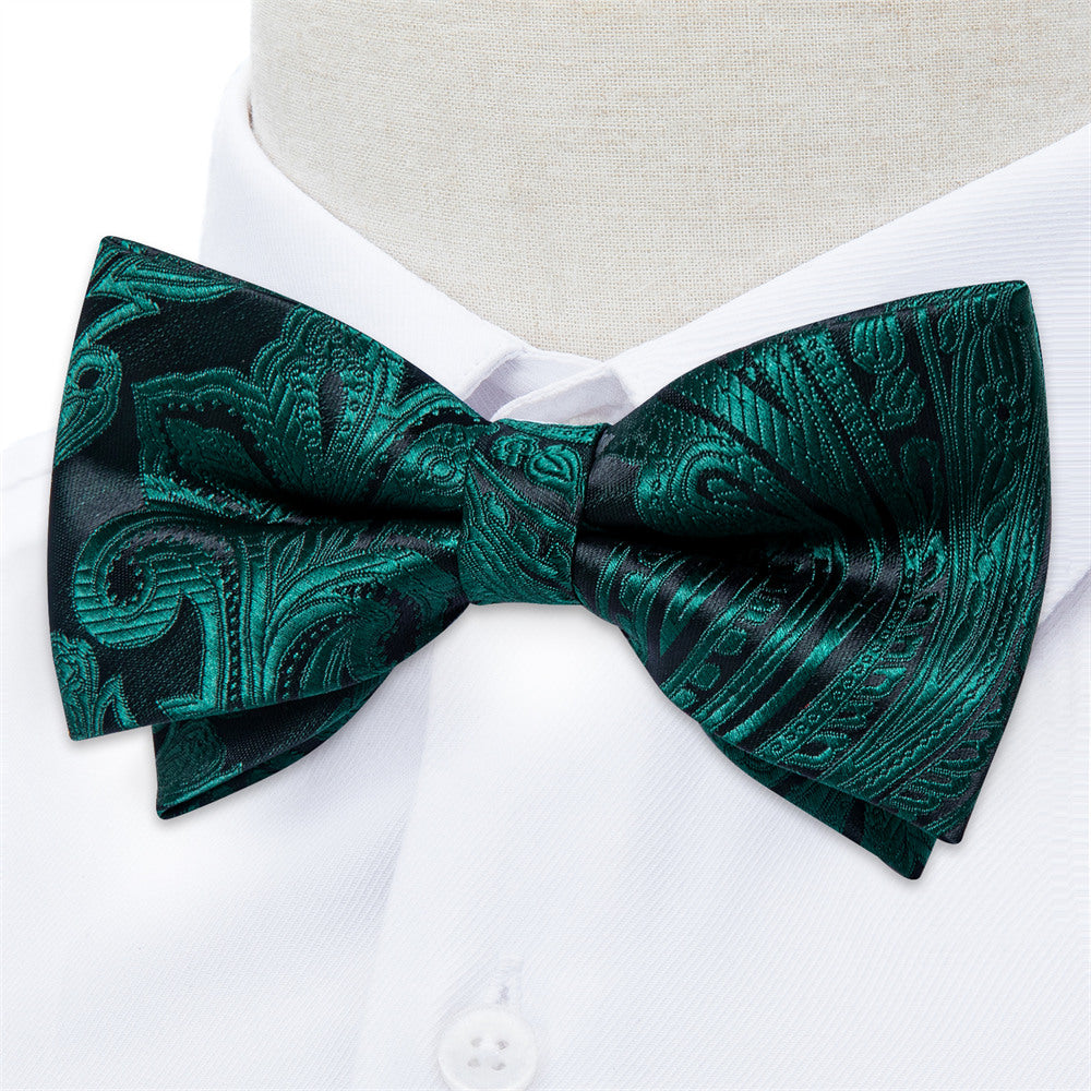 GentCrest Green Paisley Bowtie Set - Image 1