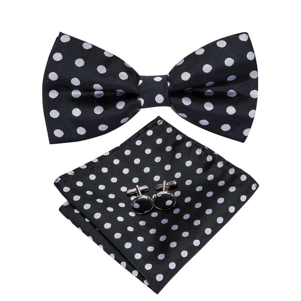 GentCrest Black Polka Dot Bowtie Set - Image 2