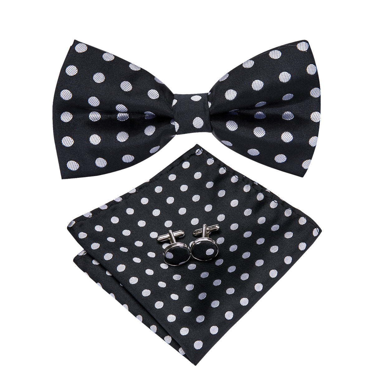 GentCrest Black Polka Dot Bowtie Set - Image 2