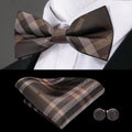 GentCrest Brown Plaid Bowtie Set - Image 1