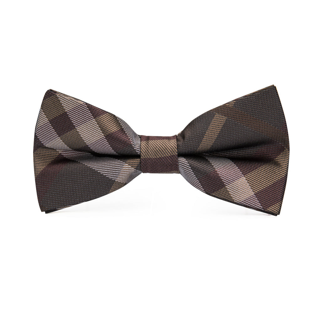 GentCrest Brown Plaid Bowtie Set - Image 4