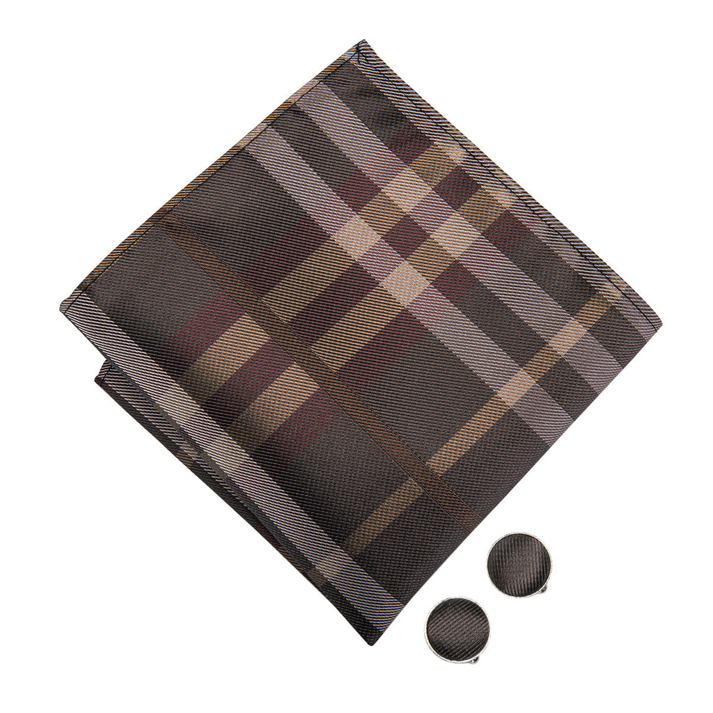 GentCrest Brown Plaid Bowtie Set - Image 3