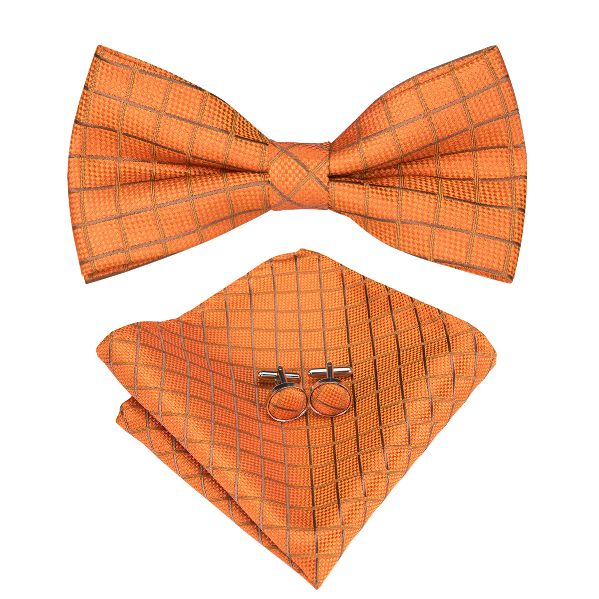 GentCrest Orange Plaid Bowtie Set - Image 2