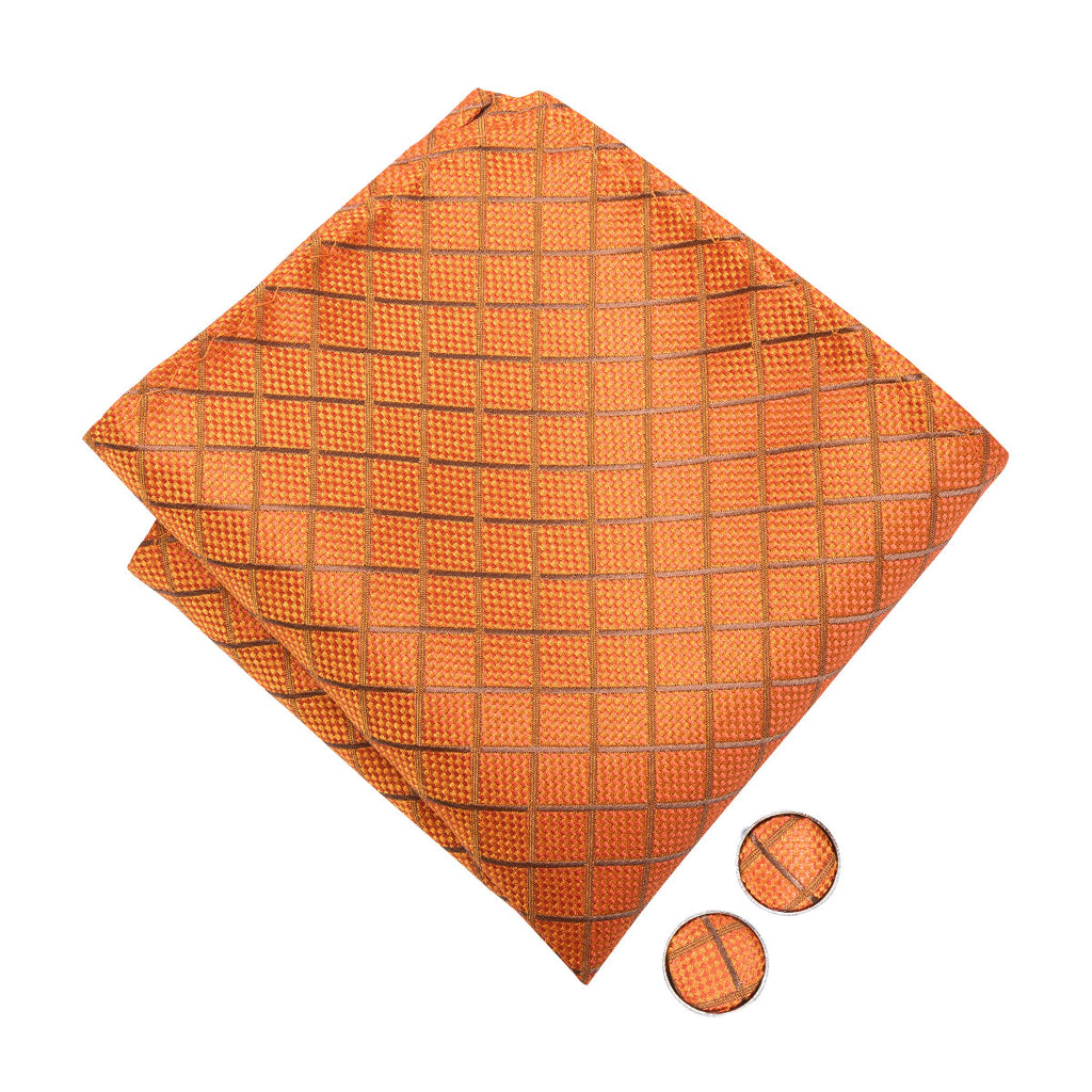 GentCrest Orange Plaid Bowtie Set - Image 4