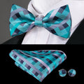 GentCrest Blue Plaid Bowtie Set - Image 1