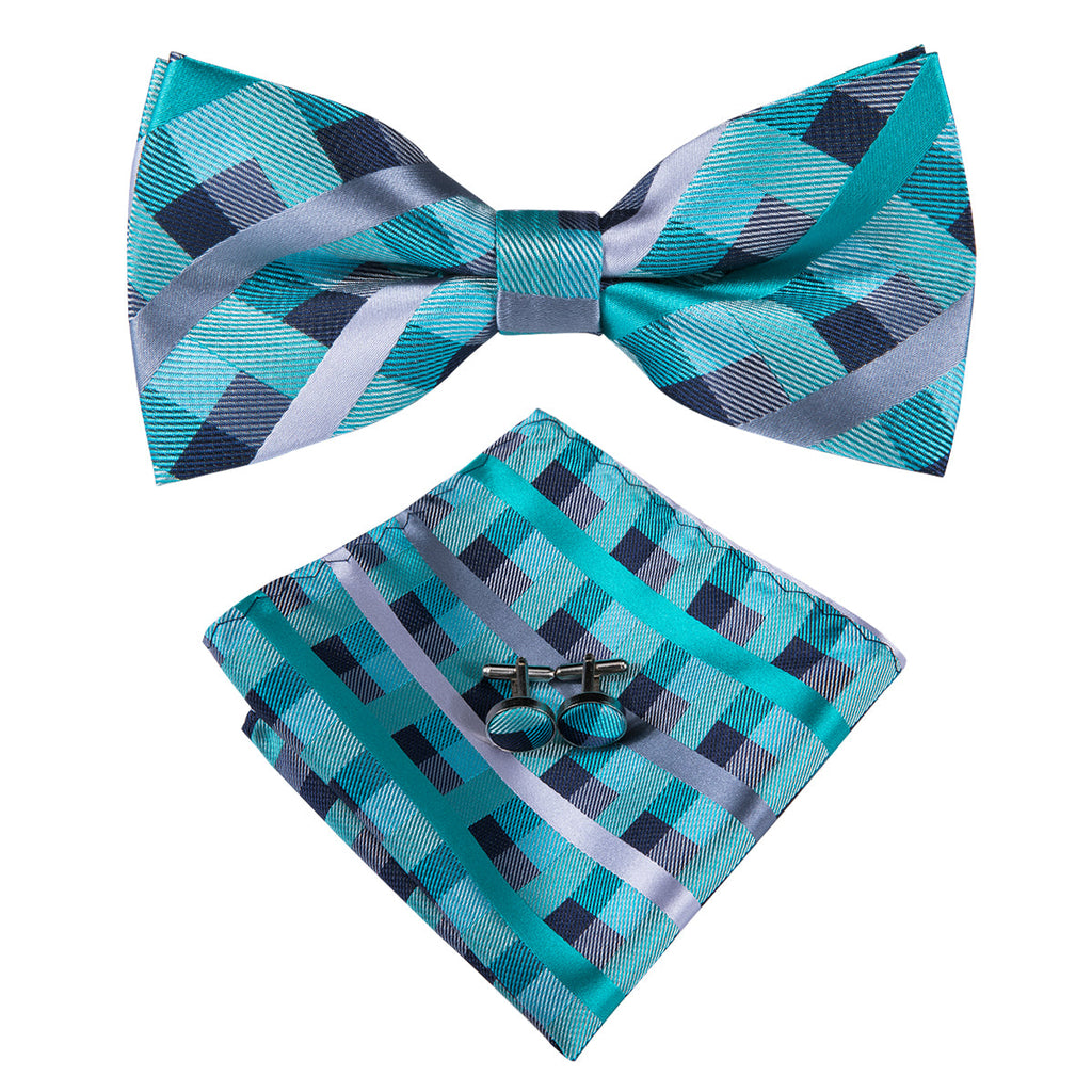 GentCrest Blue Plaid Bowtie Set - Image 2