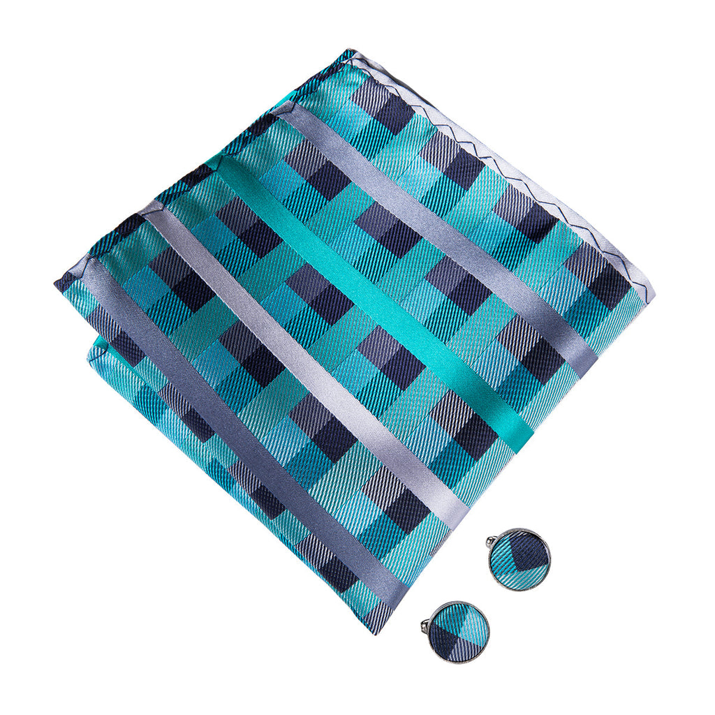 GentCrest Blue Plaid Bowtie Set - Image 4