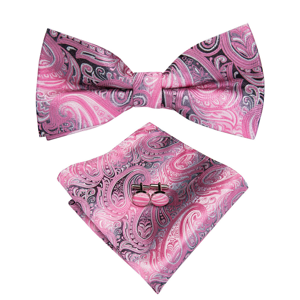GentCrest Pink Paisley Bowtie Set - Image 2