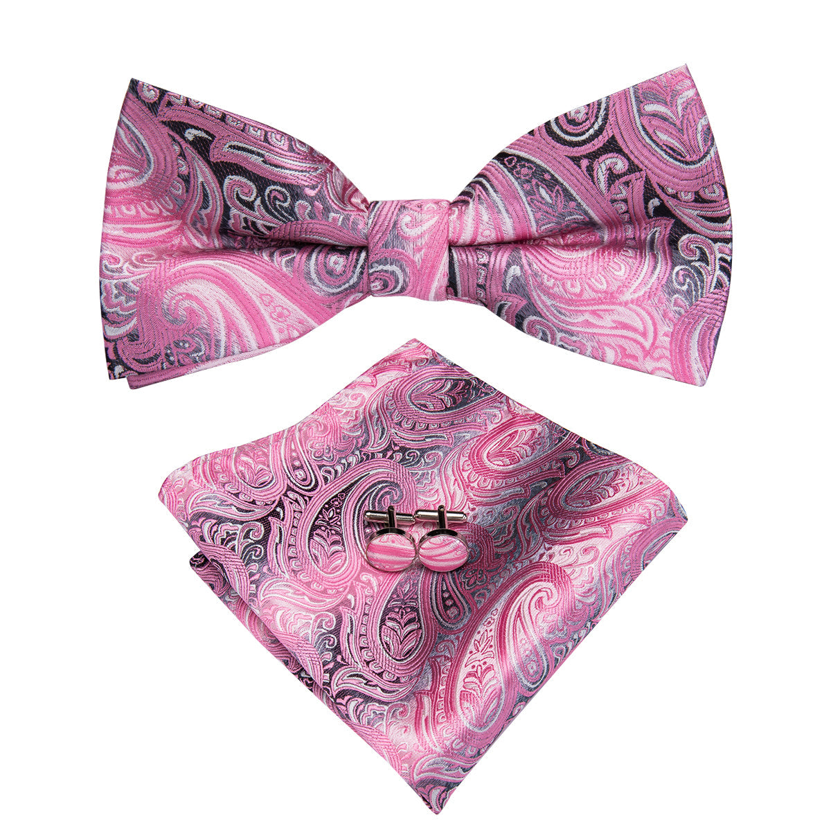 GentCrest Pink Paisley Bowtie Set - Image 2