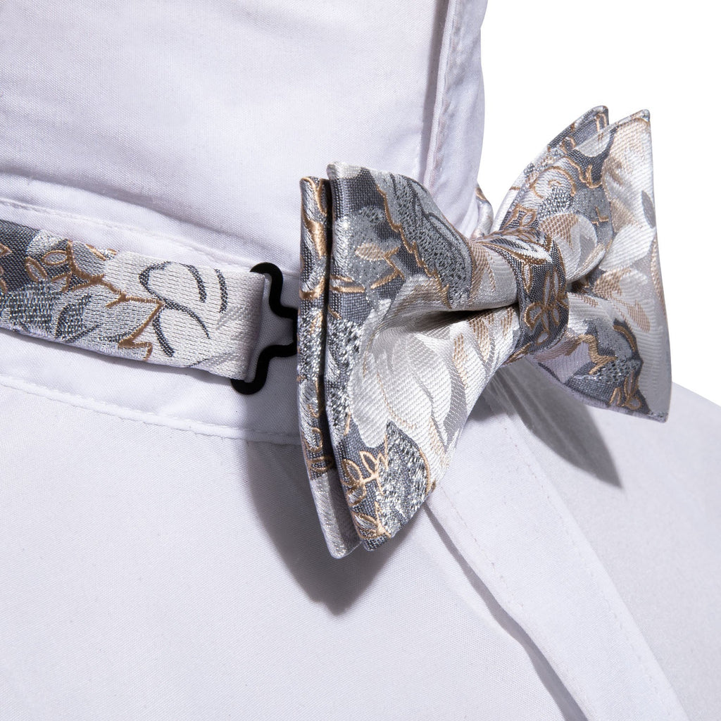 GentCrest Grey Floral Bowtie Set - Image 3