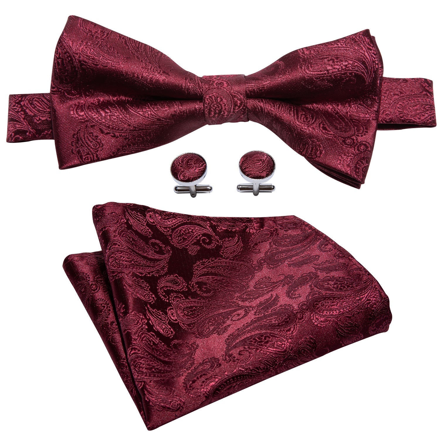 GentCrest Red Paisley Bowtie Set - Image 2