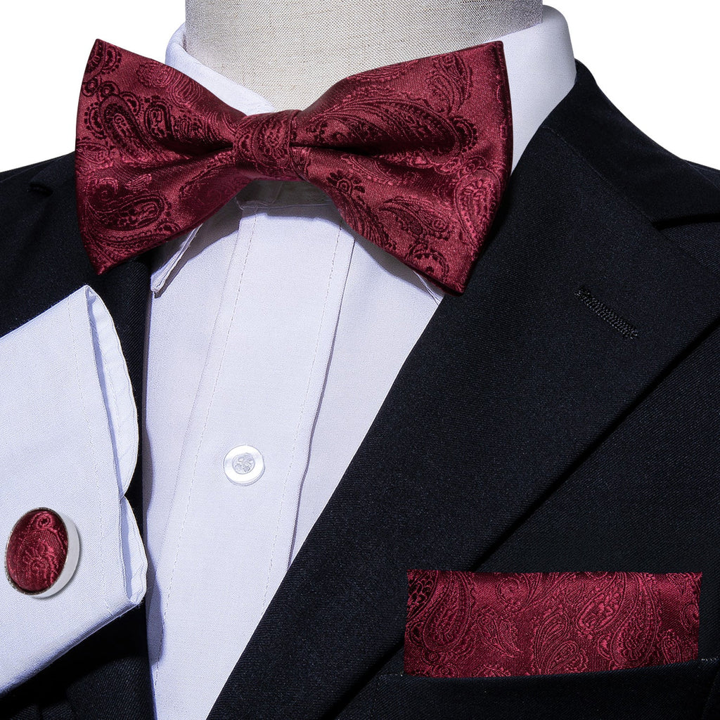 GentCrest Red Paisley Bowtie Set - Image 1