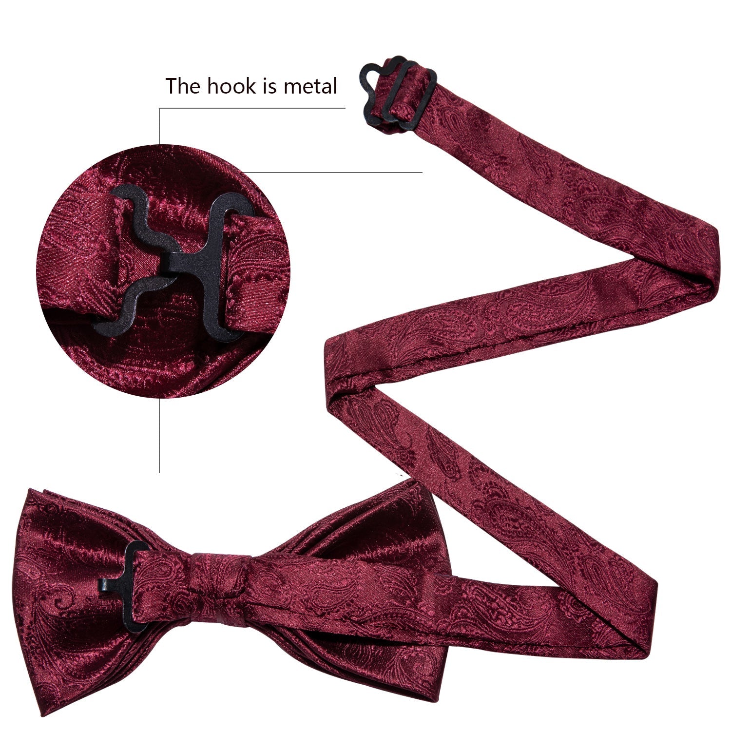 GentCrest Red Paisley Bowtie Set - Image 6