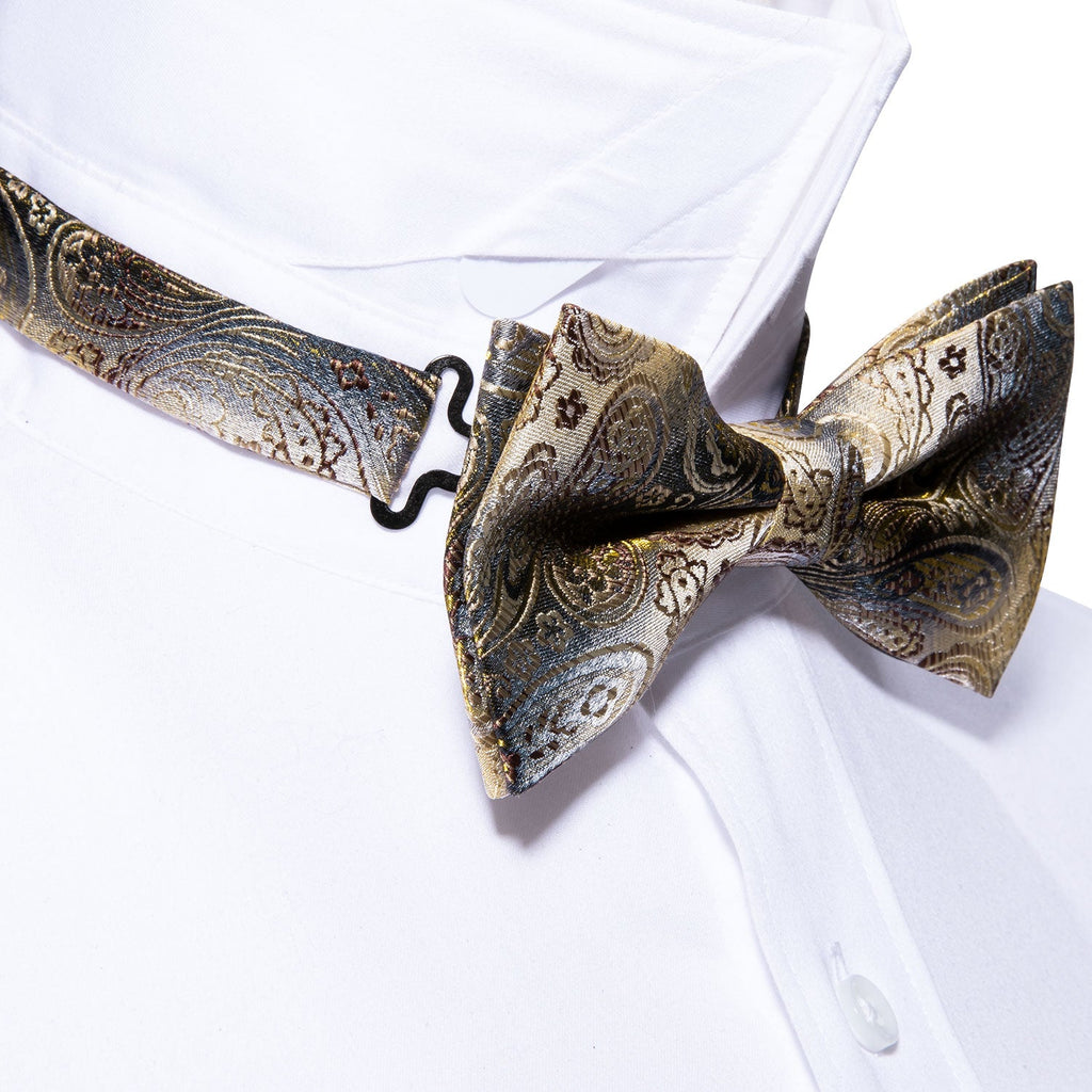 GentCrest Gold Paisley Bowtie Set - Image 3