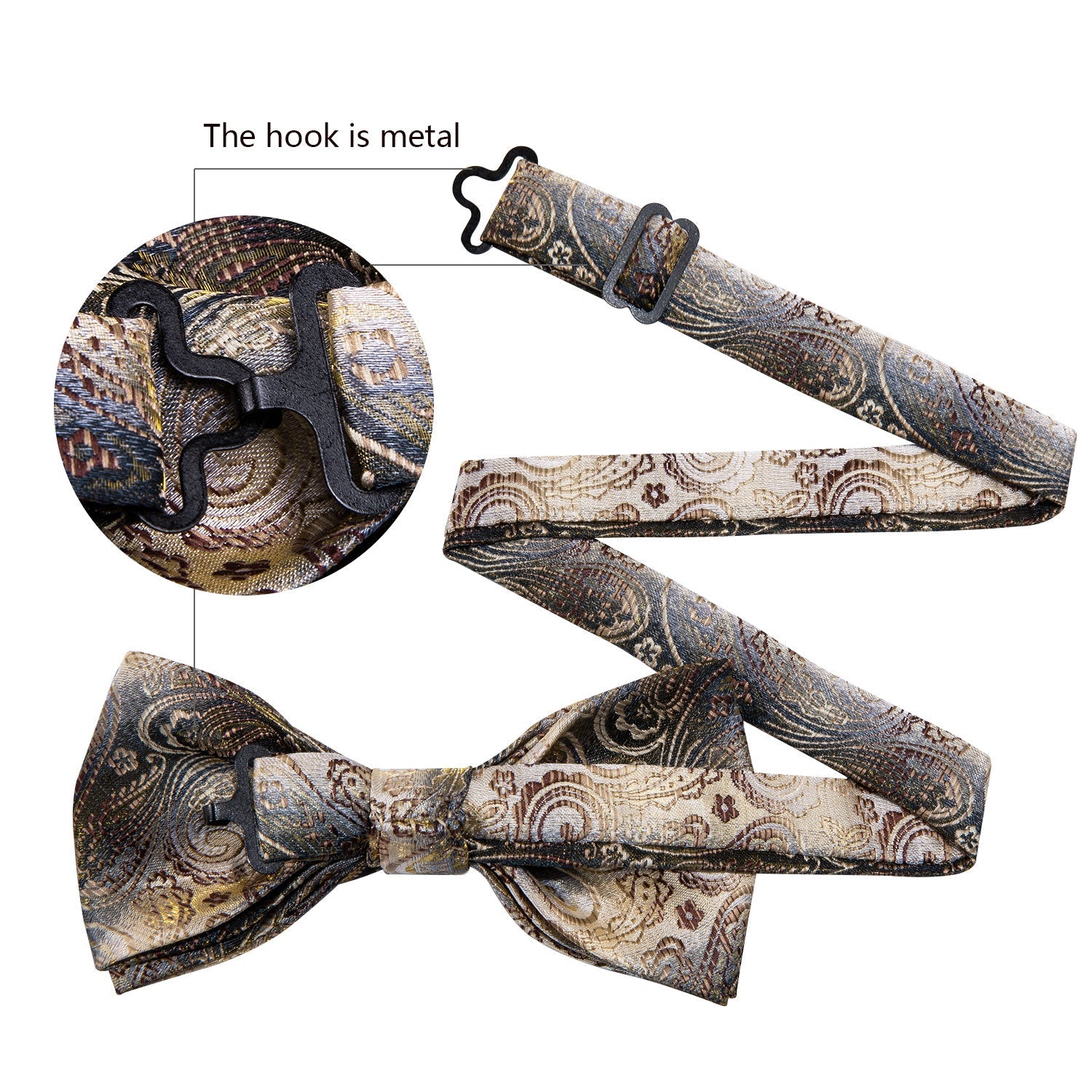 GentCrest Gold Paisley Bowtie Set - Image 5