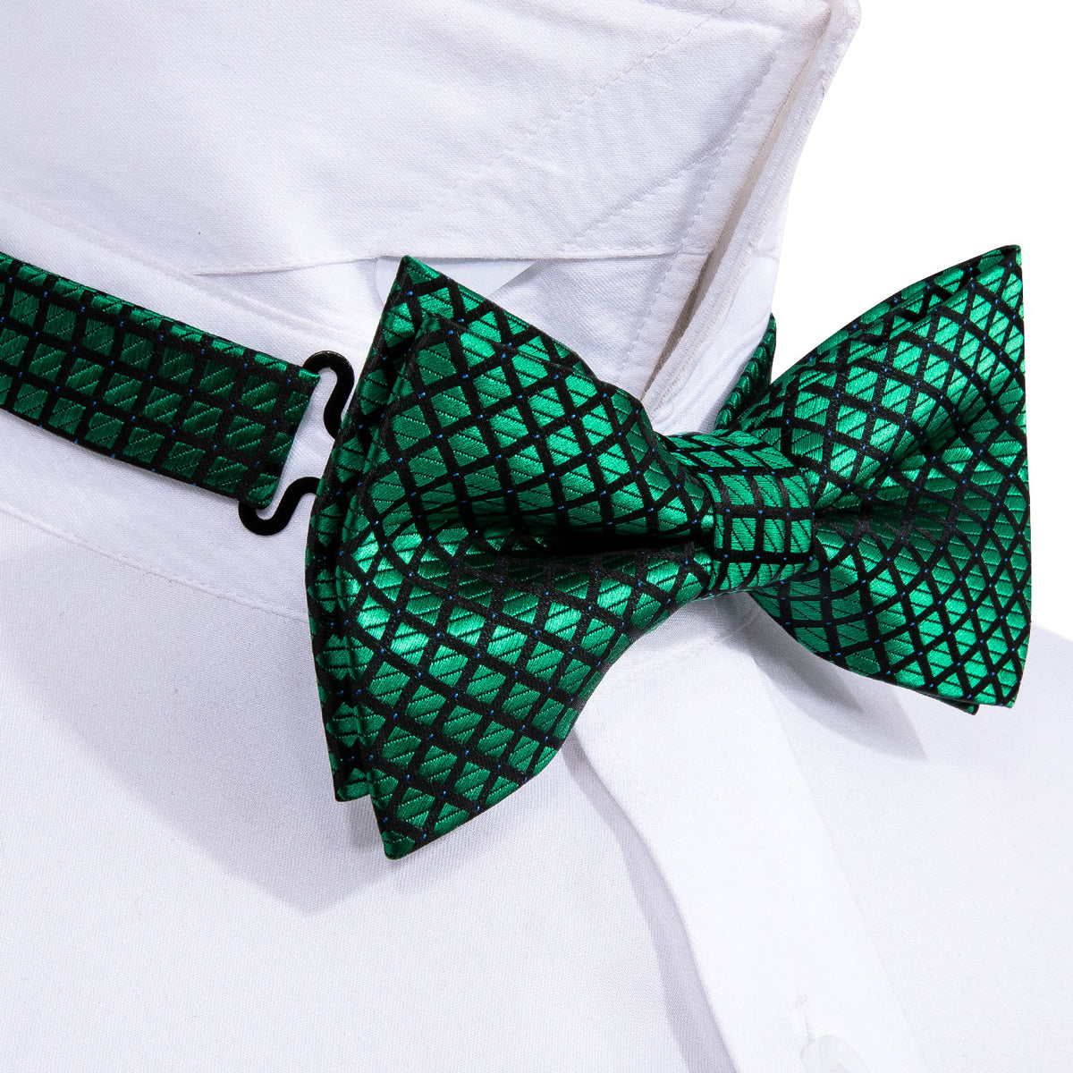 Green Plaid Bow Tie Set - GentCrest - View 3