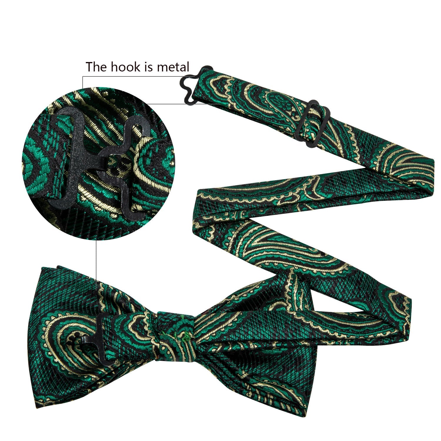 GentCrest Green Paisley Bowtie Set - Image 5