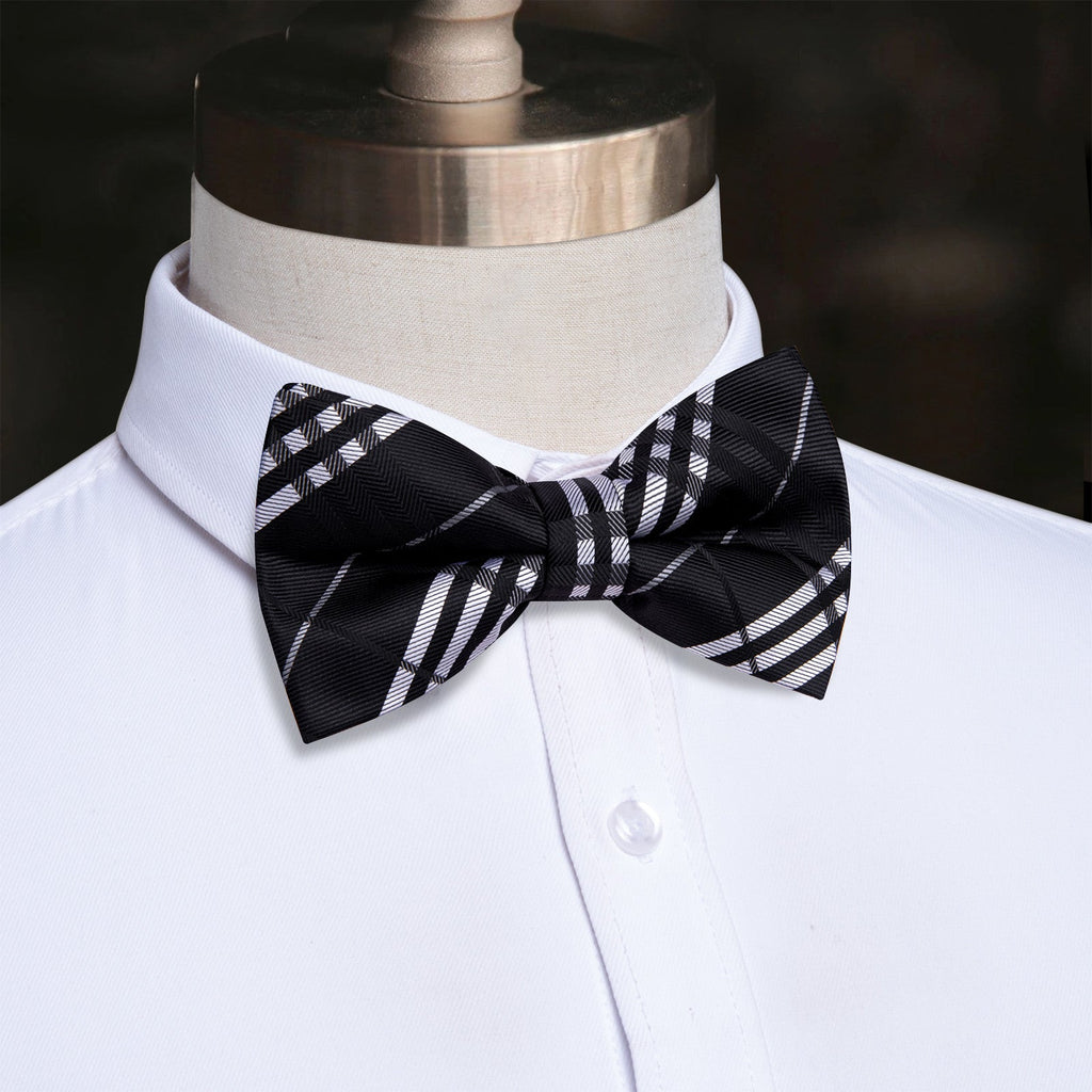 GentCrest Black Plaid Bowtie Set - Image 1