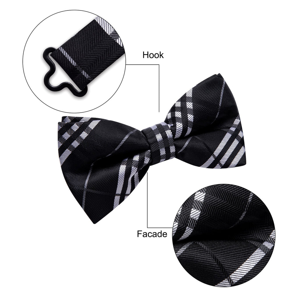 GentCrest Black Plaid Bowtie Set - Image 3