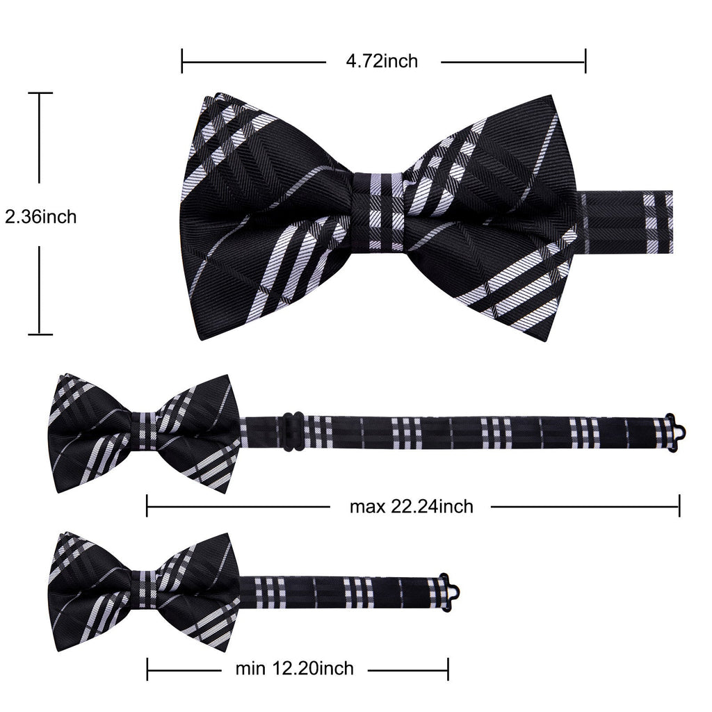 GentCrest Black Plaid Bowtie Set - Image 4