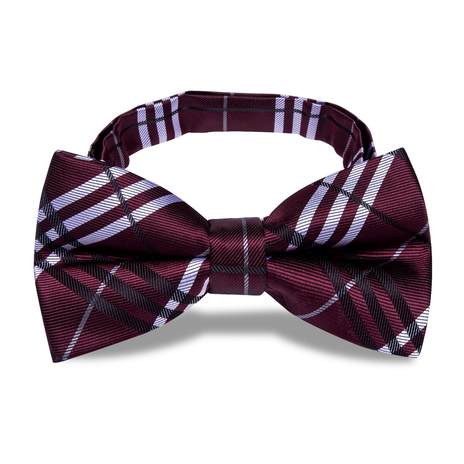 GentCrest Burgundy Plaid Bowtie Set - Image 4