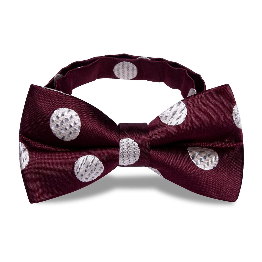 GentCrest Burgundy Polka Dot Bowtie Set - Image 3