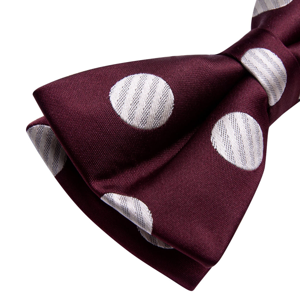 GentCrest Burgundy Polka Dot Bowtie Set - Image 4