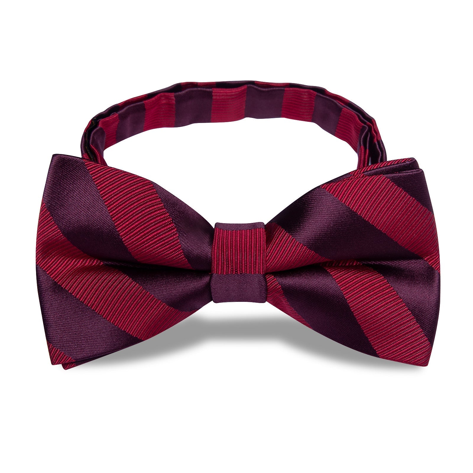 GentCrest Burgundy Striped Bowtie Set - Image 3