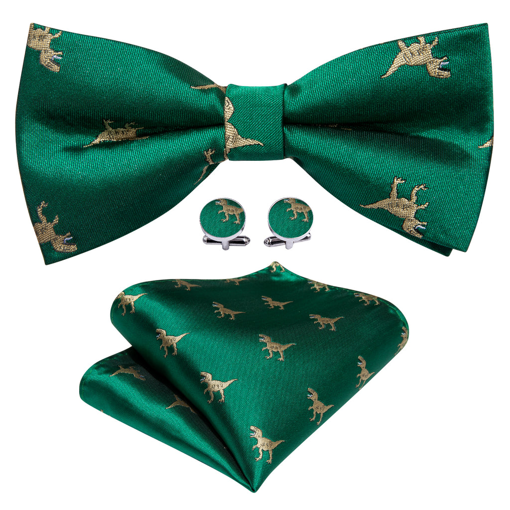 Green Dinosaur Bow Tie Set - GentCrest