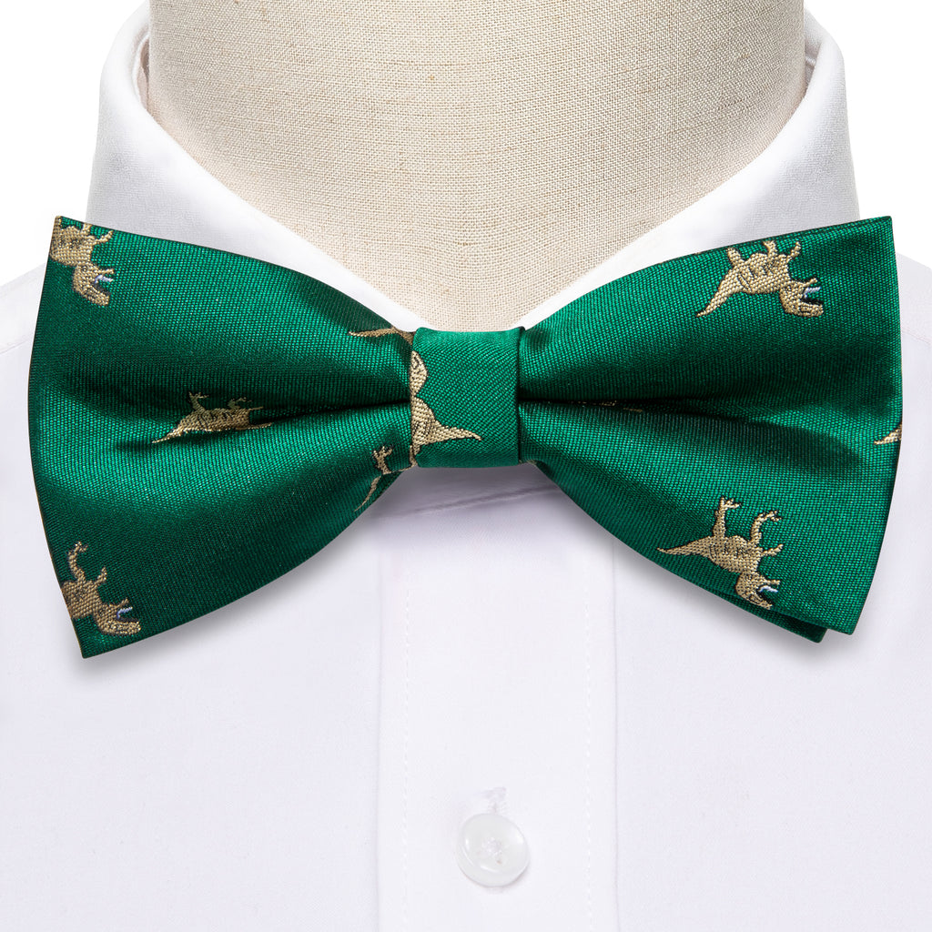 Green Dinosaur Bow Tie Set - GentCrest - View 5