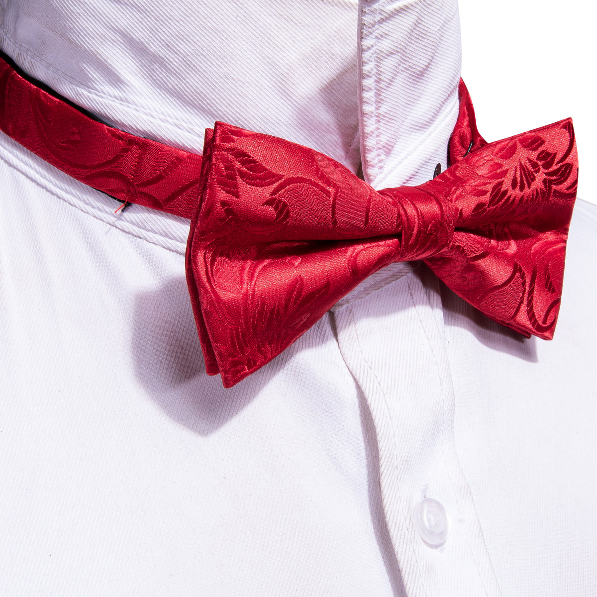 Red Paisley Bow Tie Set - GentCrest - View 3
