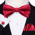 GentCrest Red Paisley Bowtie Set - Image 1