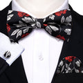 GentCrest Black Floral Bowtie Set - Image 1