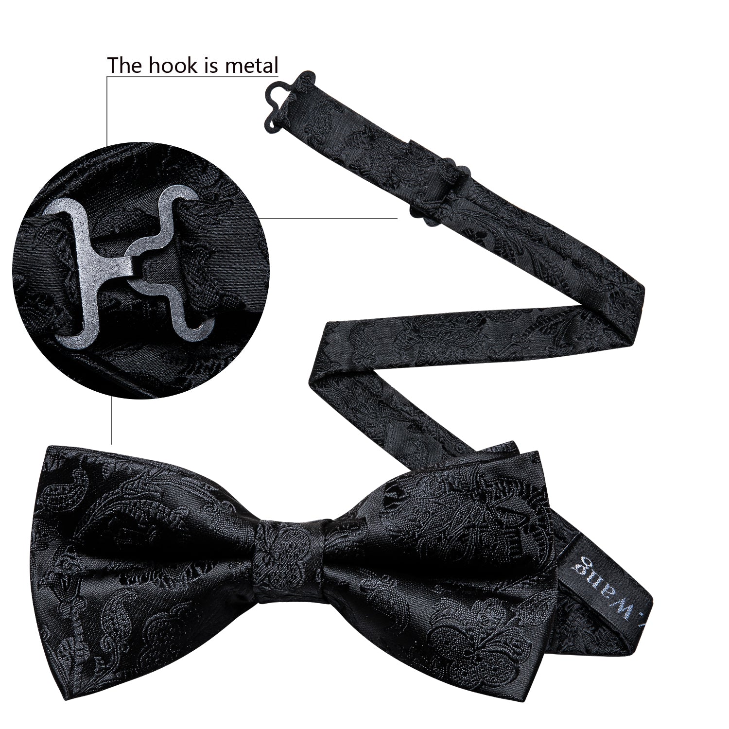 GentCrest Black Paisley Bowtie Set - Image 5