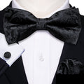 GentCrest Black Paisley Bowtie Set - Image 1