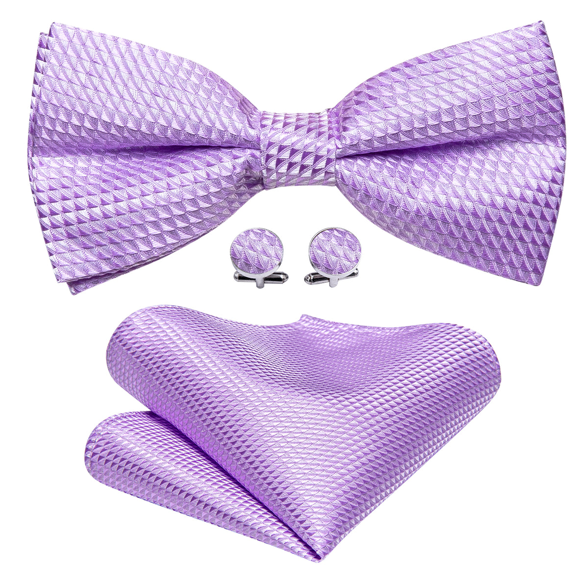 Purple Plaid Bow Tie Set - GentCrest - View 3
