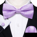 GentCrest Purple Plaid Bowtie Set - Image 1