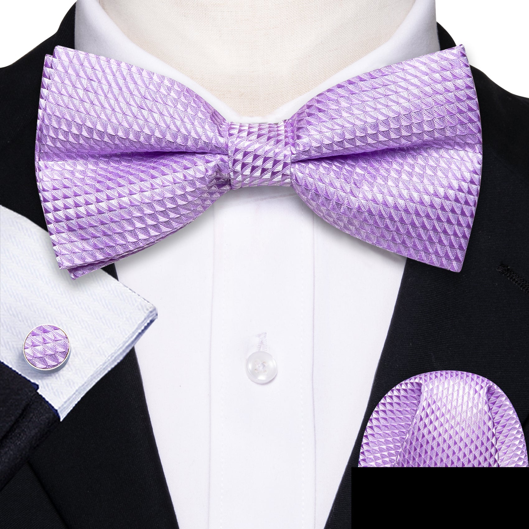 GentCrest Purple Plaid Bowtie Set - Image 1