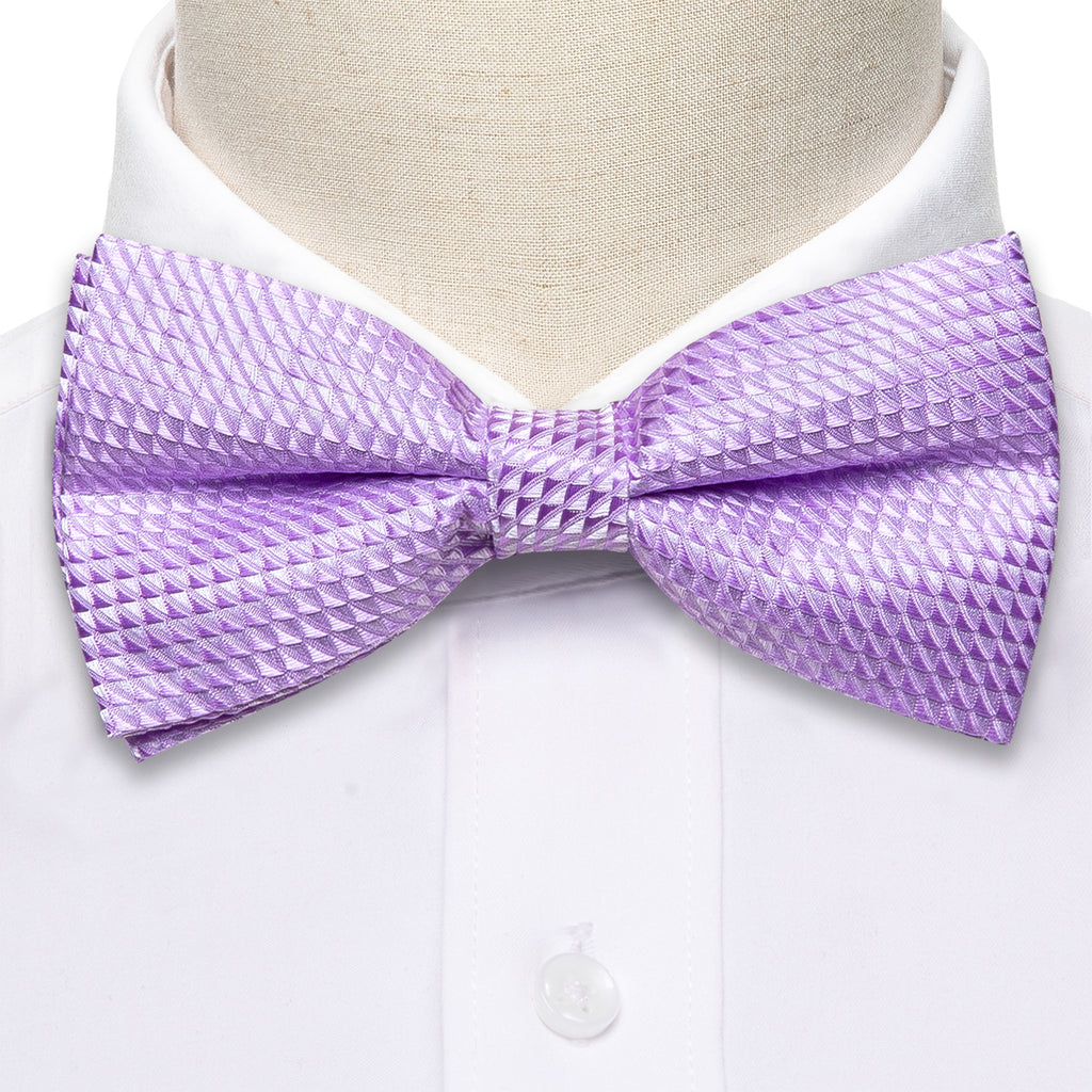 Purple Plaid Bow Tie Set - GentCrest - View 4