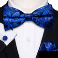 Blue Paisley Bow Tie Set - GentCrest