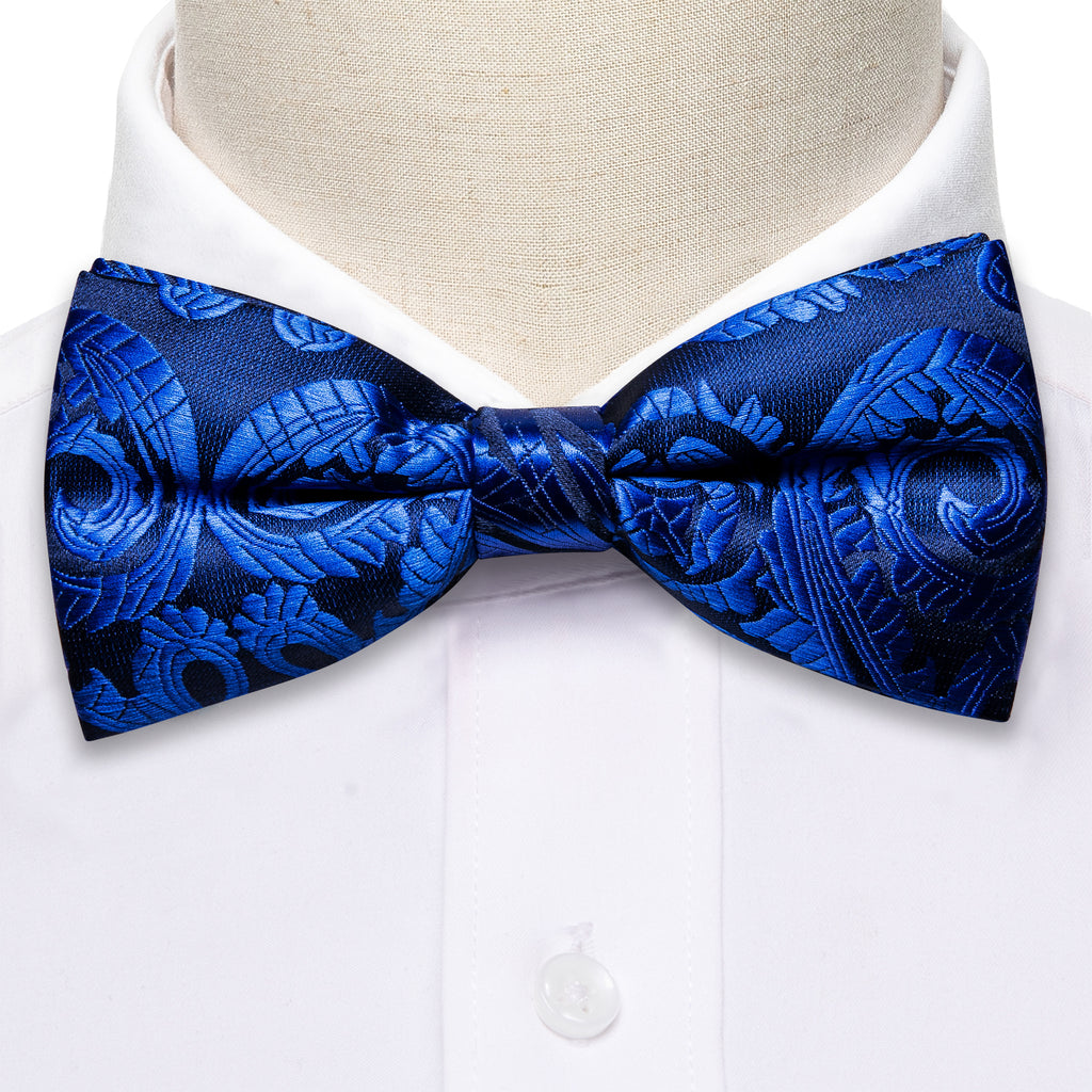 Blue Paisley Bow Tie Set - GentCrest - View 2