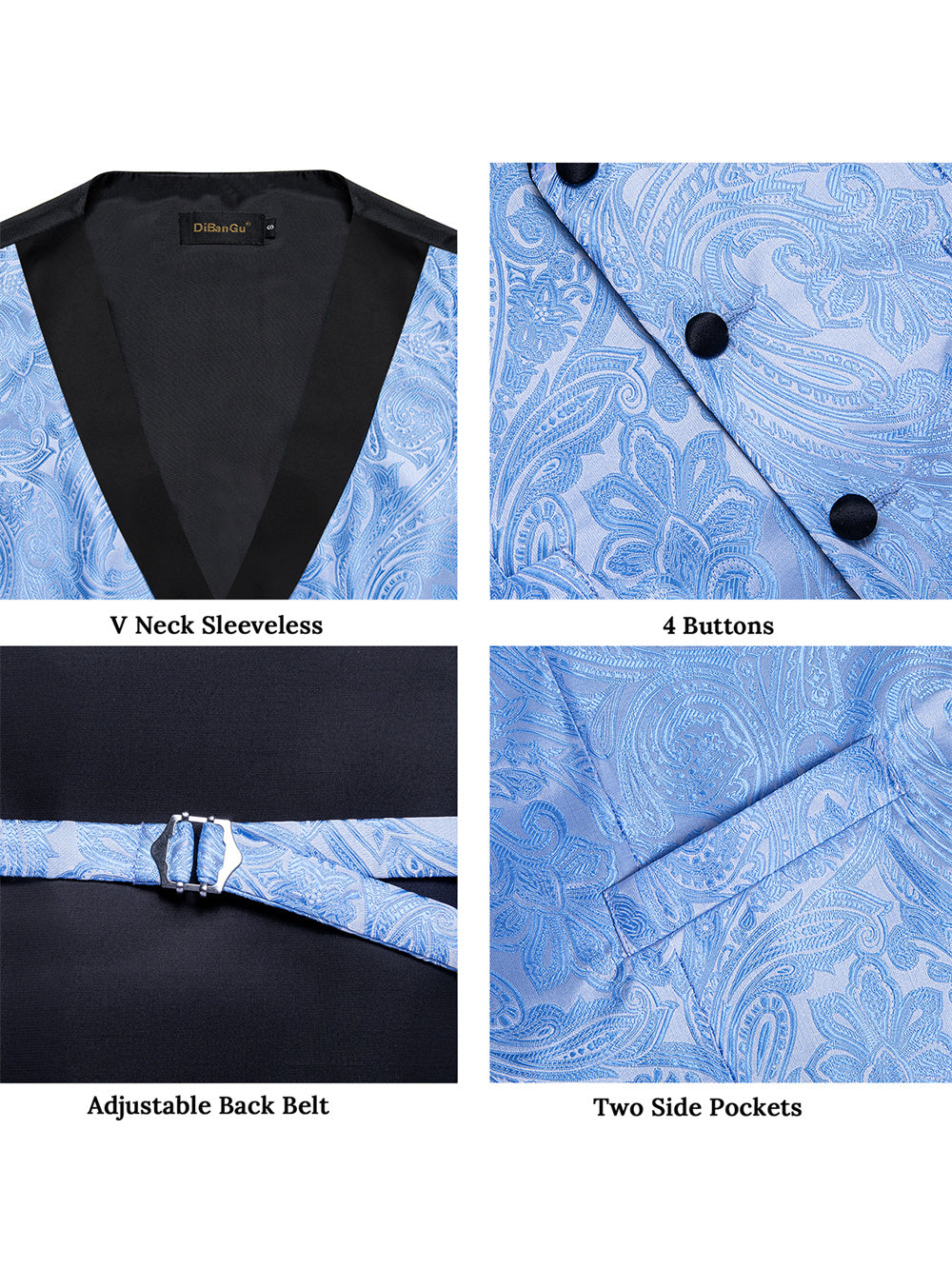 GentCrest Blue Paisley Vest Set - Image 7