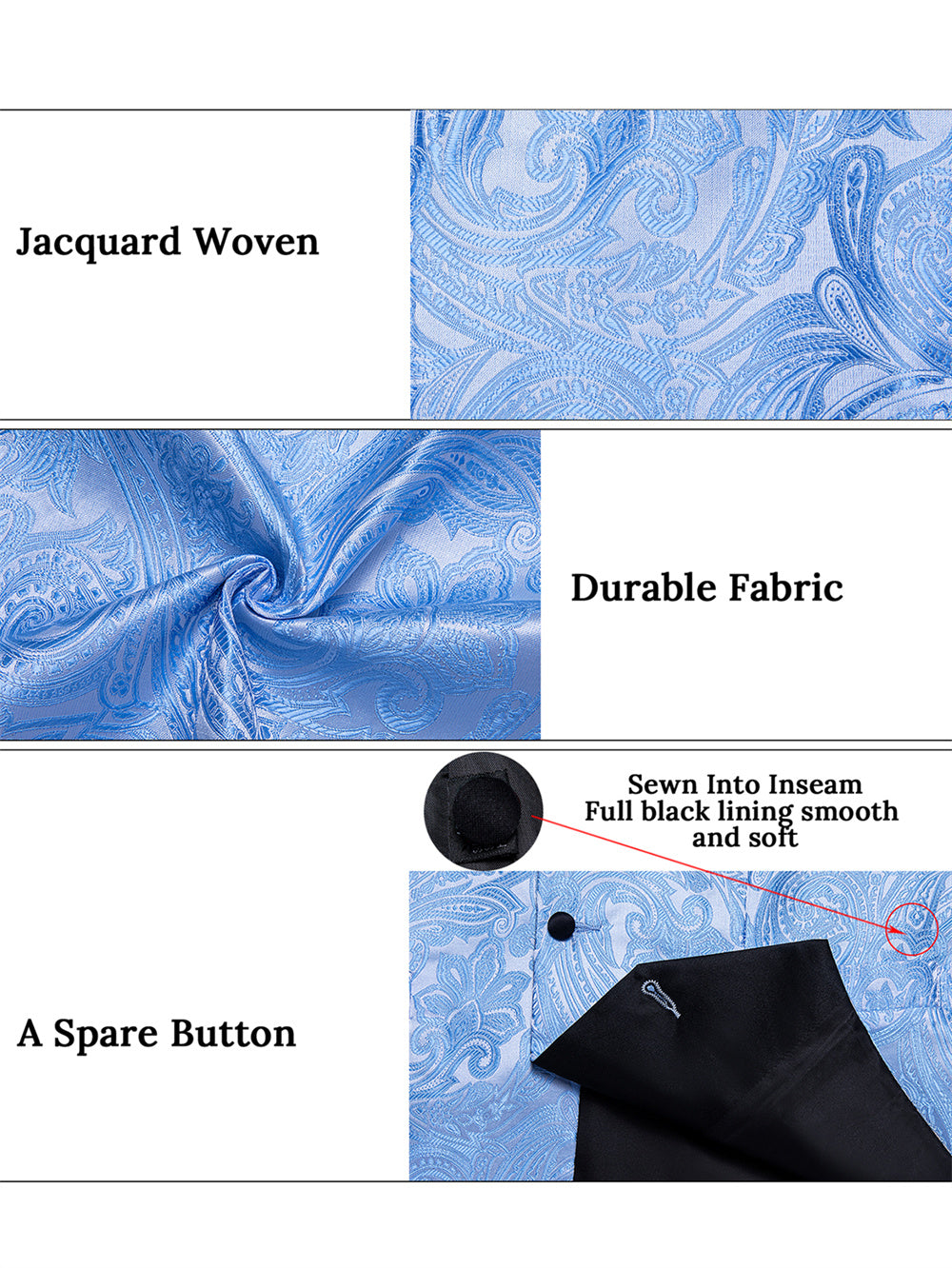 GentCrest Blue Paisley Vest Set - Image 6