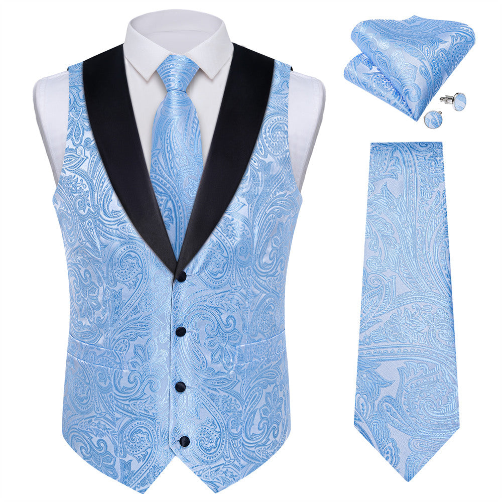GentCrest Blue Paisley Vest Set - Image 3