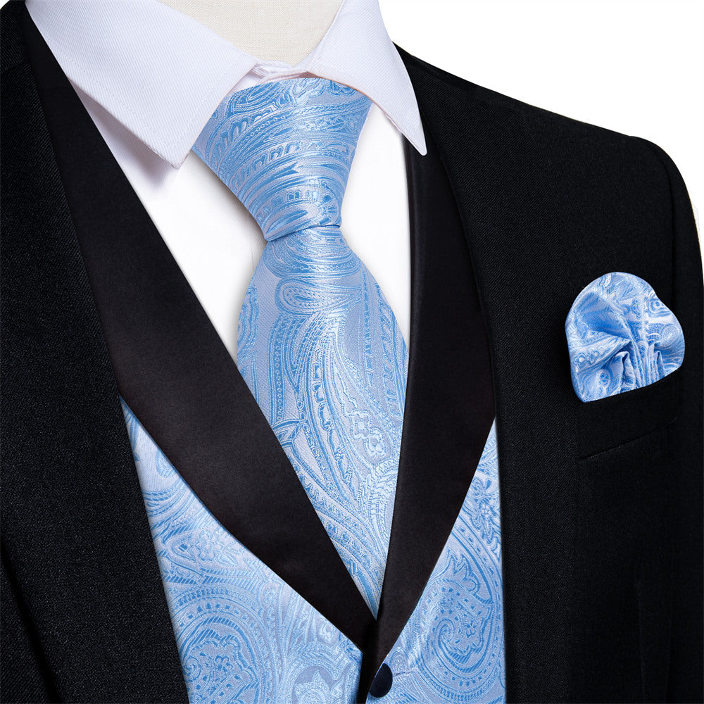 GentCrest Blue Paisley Vest Set - Image 1