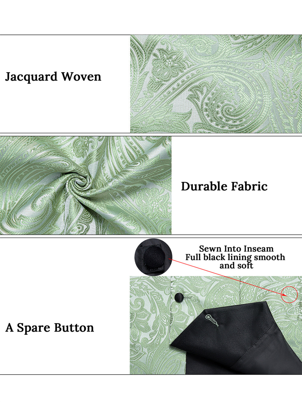 GentCrest Green Paisley Vest Set - Image 6