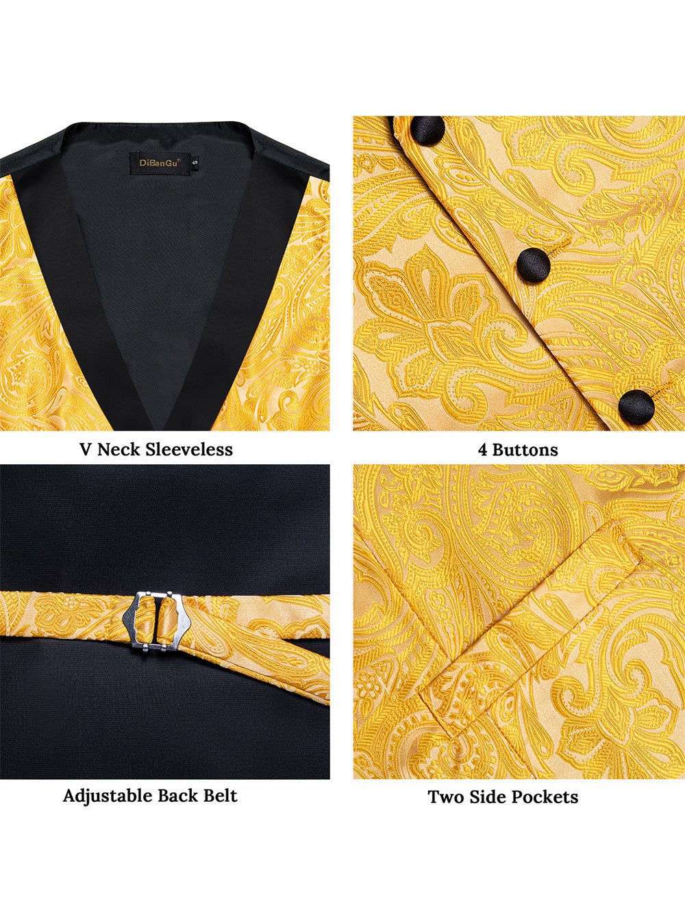 GentCrest Yellow Paisley Vest Set - Image 6